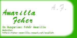 amarilla feher business card