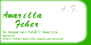 amarilla feher business card